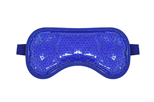 Eye See Plush Gel Eye Mask for Puffy Eyes, Blue - Cold Eye mask to Treat Dark Circles, Sinuses, Dry Eyes, and for Allergy Relief - Microwave Safe for Heat Therapy