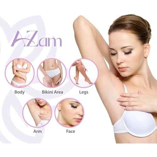 AZAM Hard Wax Beads,Hot Wax Beads,Hair Removal for Full Body4X100G Painless Hard Wax Beans with 10 large applicators 10 smaller ones, 10 nose sticks, Professional Wax Beads for Eyebrow, Bikini