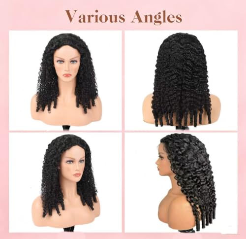 NBOOEVE 16 Inch Burmese Curly Half Wig 3-in-1 Human Hair Flip Over & Glueless