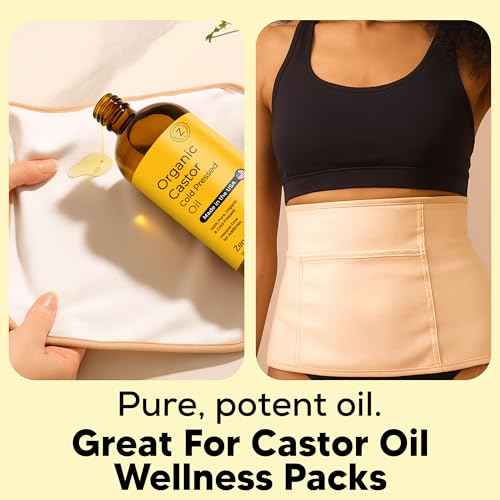 Zen Routine Organic Castor Oil (16oz Glass Bottle) Hexane Free ? Hair Growth Oil, Eye Lashes & Stomach, 100% Cold Pressed Unrefined Pure for Castor Pack Wrap ? USDA Certified, Made in the USA