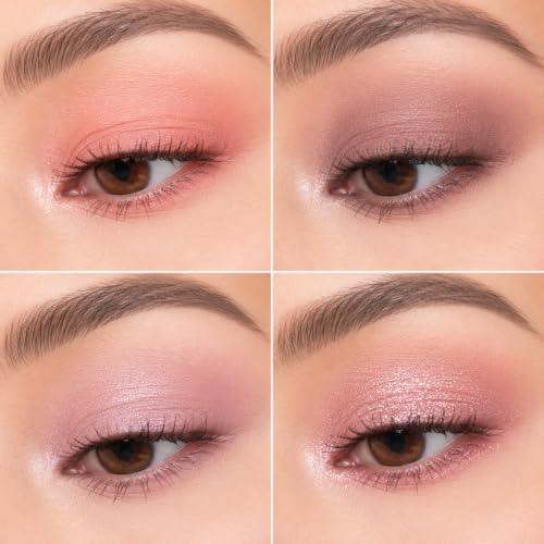 4-Color Neutral Eyeshadow Palette with Shimmer & Glitter