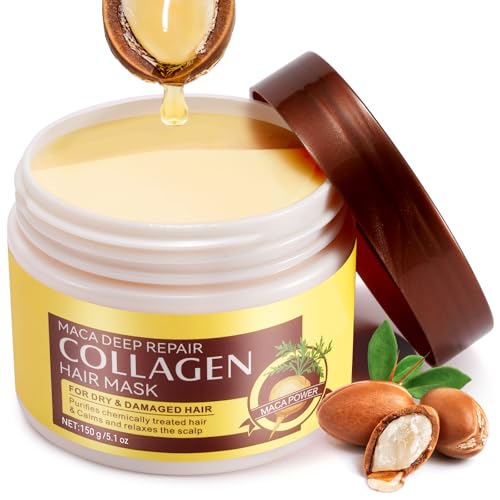 Collagen Hair Mask for Dry Damaged Hair - 5.1oz Deep Repair
