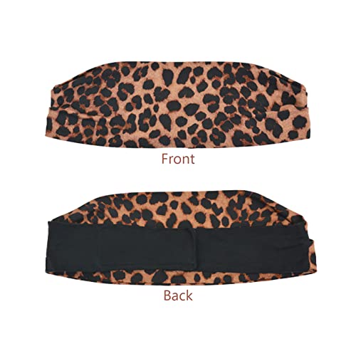 YTBYT 1 piece Leopard Print Headbands Ice Silk Lace Melting Bands for Wigs Adjustable Wig Bands for Headband Wig (A-1/4.5 cm)