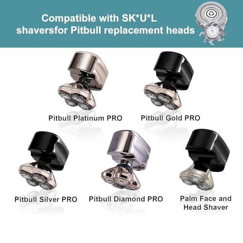 Shaver Replacement Blades compatible with Skul Shaver Pitbull Gold PRO Shaver Replacement Blade,Shaver Replacement Heads for Pitbull Platinum Pro Shaver (3Set(12blades))