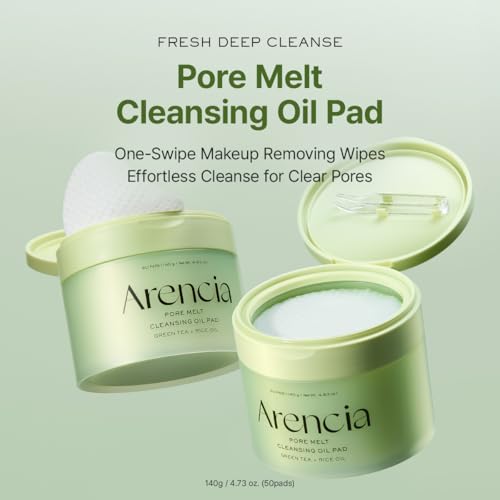 Arencia Pore Melt Cleansing Oil Pads, 50 Count