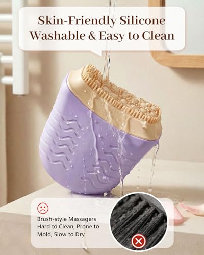 Lavender Upgraded Silicone Lymphatic Face Brush for Contouring & Puffiness Reduction
