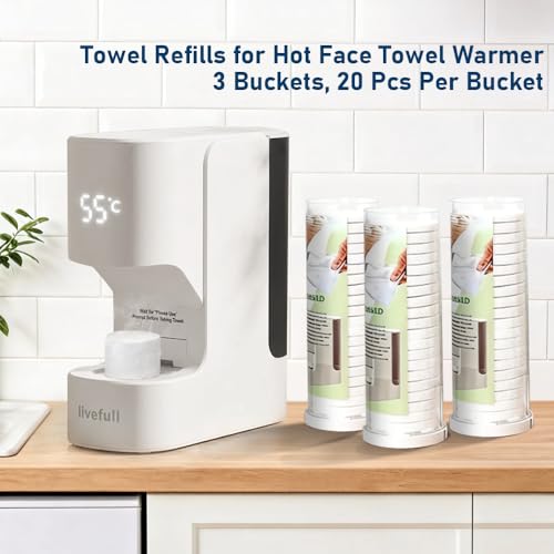 60 Pcs Disposable Compressed Towel Refills for Hot Towel Warmer
