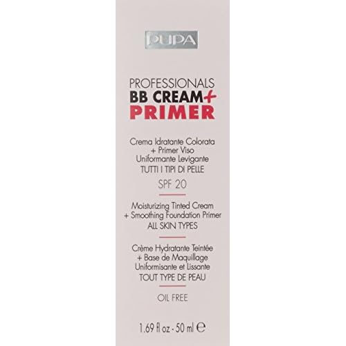 Pupa Milano Professionals BB Cream and SPF 20 Primer for Women, No. 001/Nude, 1.69 Ounce (Pack of 2)