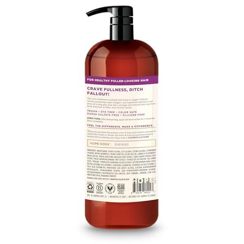Soapbox Biotin & Collagen Super Fruit Conditioner for Thin, Fine, Thinning Hair | Volumizing & Softening Conditioner to Promote Hair Growth, Strength, Fullness, 1 Liter Pump Bottle