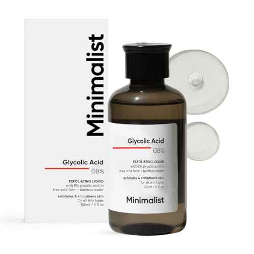 Minimalist 8% Glycolic Acid Exfoliating Toner for Glowing Skin | Multi-Functional Exfoliating Toner with Bamboo Water for Body, Face, Underarms & Scalp | for Women & Men | 5 Fl Oz / 150 ml