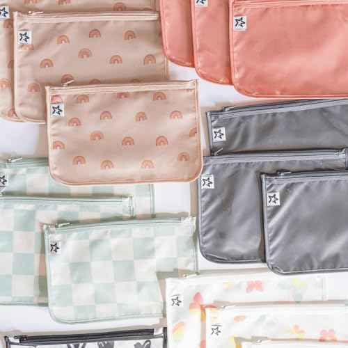 Tiny Twinkle Diaper Bag Organizing Pouches | Mess-Proof Clear Front Travel Organizer Bags | TSA Approved Toiletry Bag Set for Baby and Mom Essentials