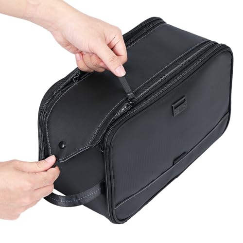 ZEEMO Travel Toiletry Bag, Water-Resistant Dopp Kit, Large Black