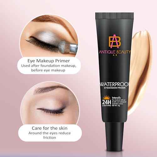 Waterproof Eyeshadow Primer for Oily Eyelids ? 24H Long Lasting, Smudge-Proof Eye Primer Base for All Skin Tones ? Antique Beauty (15 g)