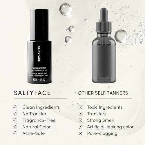 SALTYFACE Tanning Water - Light to Medium Self Tanner for Face