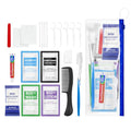 10 Set Personal Hygiene Kit Bulk,12-IN-1 Individually Wrapped Blue Basic Toiletry Supplies Disposable Travel Toothbrushes and Hotel Vanity Set for Homeless,Guests,Charity