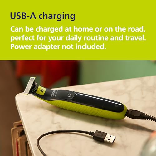 Philips Norelco One 360 Hybrid Face, Electric Beard Trimmer and Shaver, with 360 Technology, 1x 360 for Face, 5in1 Adjustable Comb, Model QP2724/90