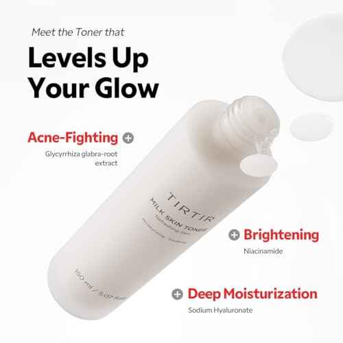 TIRTIR Milk Skin Rice Toner - Deep Moisturizing, Hydrating and Refreshing for face, Niacinamide, Ceramide, Rice Bran Extract, Nature-Oriented Ingredients, Korean Skin Care, Vegan, 150ml / 5.07 fl.oz.
