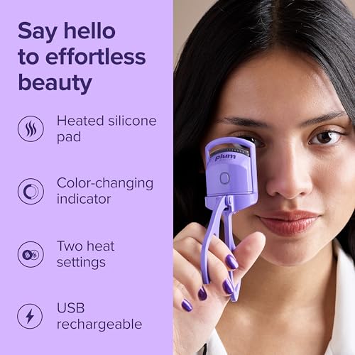 Plum Beauty Heated Eyelash Curler - USB-C Rechargeable & Adjustable Heat