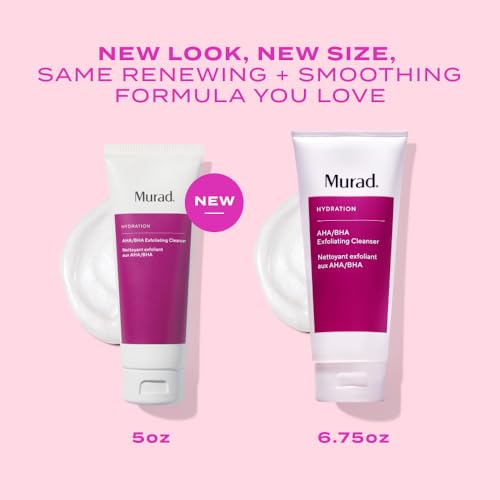 Murad AHA/BHA Exfoliating Cleanser - Triple-Action Cleansing Exfoliator with Salicylic, Lactic, & Glycolic Acids - Creamy Face Wash Removes Dull, Dry Skin for Smoother, Softer Skin