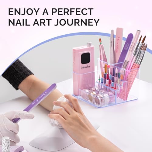MelodySusie Clear Acrylic Nail Drill Bits Holder - Nail Tech Supplies Organizer