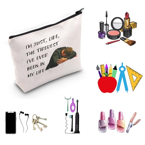 MNIGIU ITYSL TV Show Inspired Gift I¡¯m the Tiredest I¡¯ve ever Been Makeup Zipper Pouch for Tim Fans (Tiredest), Medium