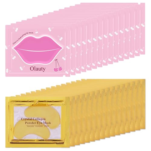 30 Pairs Collagen Lip & Eye Masks, Gold Hydrating Patches
