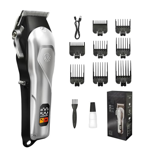 Cordless Hair Clippers for Men | Professional Trimmer with 8 Guide Combs