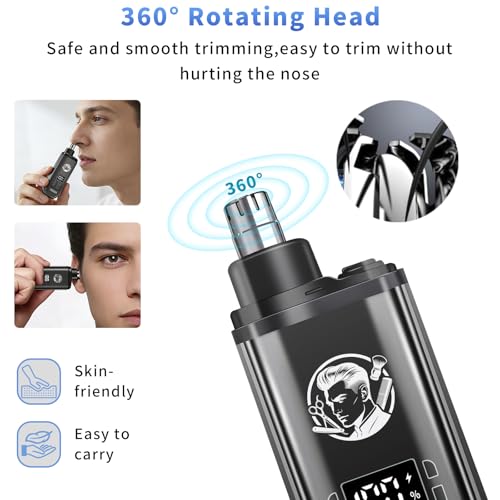 Pebsoa Professional Men's Hair Trimmer Set with T-Blade & Nose Trimmer