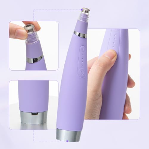UNOISETION Diamond Microdermabrasion Machine£¬4 Modes Diamond Microdermabrasion Dermabrasion Machine Tool- - 2 Diamond Tips - 3 Heads - Blackhead Blemishes Remover£¨Purple£©