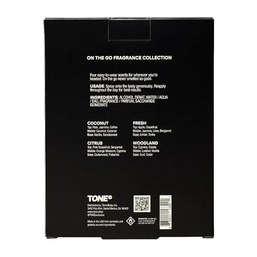 TONE 4-Piece Cologne Sample Pack – Travel Size, 0.3 fl oz
