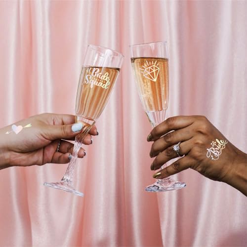 Bride Squad 80+ Bachelorette Party Temporary Tattoos Metallic