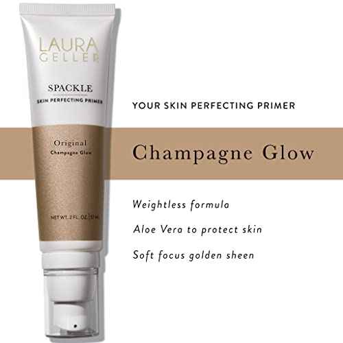 LAURA GELLER NEW YORK Spackle Primer - Champagne Glow - Super-Size 2 Fl Oz - Hyaluronic Acid Makeup Primer for Mature Skin