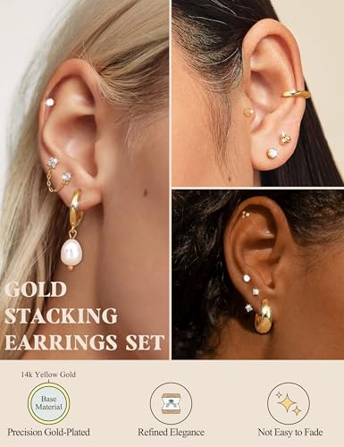 LOLIAS Hypoallergenic Surgical Steel Flat Back Earrings