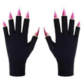 UV Nail Lamp Gloves 2-Pack Fingerless UV Protective Gloves for Gel Manicure - Black