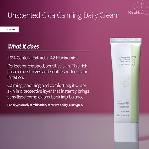 Korean Cica Repair Cream ? Hydrating Face Moisturizer for Sensitive & Dry Skin | Redness Relief, Soothing Cream with Ceramide & Panthenol (Fragrance-Free, 50ml)