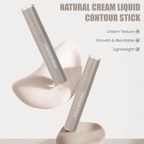 Cool Toned Liquid Contour Stick with Brush - Cool Grey - Long-Lasting Makeup
