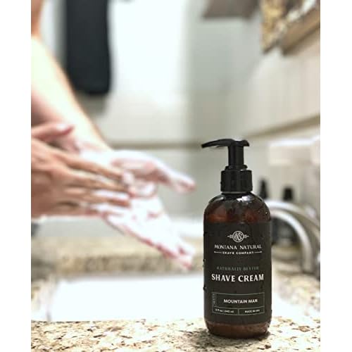 MNSC Unscented Naturally Better Pump Shave Cream - Smooth, Hypoallergenic, All-Natural, & Handcrafted in USA