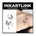 INKARTLINK Tattoo Tech, 3 Sheets Small Semi Permanent Tattoo, Adult Art Design Temporary Tattoos, Lasts 1-2 Weeks, Waterproof, Realistic Look, No Adhesive, No Reflection (Shiny Butterfly)