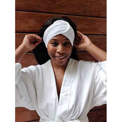 20PCS Facial Spa Headband Head Wrap Terry Cloth Headband for Washing Face Makeup Adjustable Stretch Towel with Magic Tape