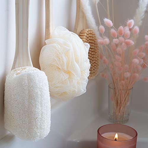EcoTools EcoPouf Bath Brush with Long Handle | Gentle Exfoliation