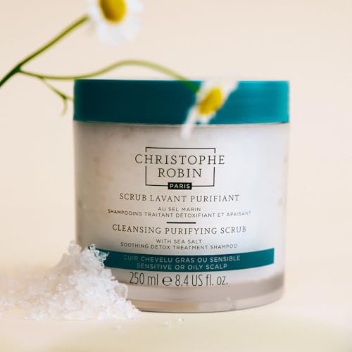 Christophe Robin Purifying Scalp Scrub with Sea Salt ? Deep-Cleansing Detox Exfoliating Treatment for Oily Roots & Sensitive Scalps, Removes Build-Up & Soothes Irritation