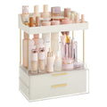 SONGMICS 4-Layer Makeup Organizer, Skincare Organizer, 4 Dividers, Anti-Slip Design, Bathroom Counter Organizer, Versatile for Vanity Bedroom Kitchen, 7.8 x 12.5 x 15.4 Inches, Cloud White UJKA021W01