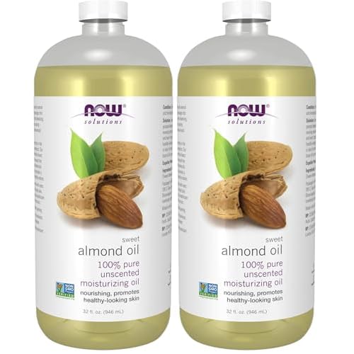 NOW Foods Solutions,Sweet Almond Oil,100% Pure Moisturizing Oil,Promotes Healthy-Looking Skin,Unscented-Oil,32-Ounce,(Pack of 2)