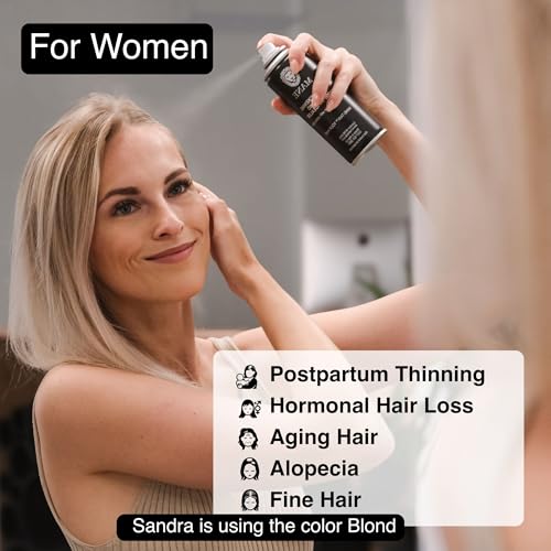 Mane Micro-Mineral Hair Thickening Spray - Instant Root Touch Up, Black, 200ml
