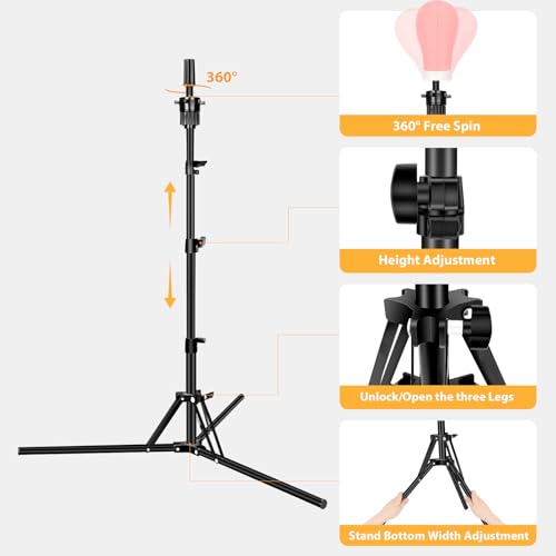 Beauty Star 63" Wig Stand Tripod with 22" Mannequin Head Kit