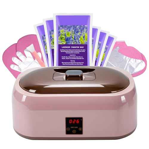 Paraffin Wax warmer for Hand and Feet, Includes 4000ml Wax warmer Machine and 6 packs of Lavender scented Paraffin Wax, Enjoy take care of your hands and feet