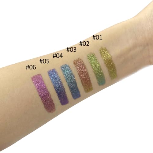 Mysense Chameleon Liquid Glitter Eyeliner, Metallic Satin Eyeliner Liquid Liner Multi-Reflective Sparkle Finish, Smudge-proof Long-lasting Glitter Eye Shadow Makeup, #01 Gold