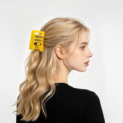 Mood Loading Yellow Hair Claw Clip for Women