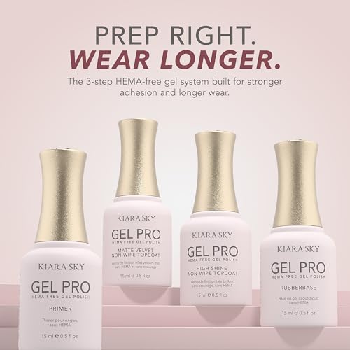 Kiara Sky Rubber Base Gel - HEMA-Free Nail Strengthening Base (0.5 oz)