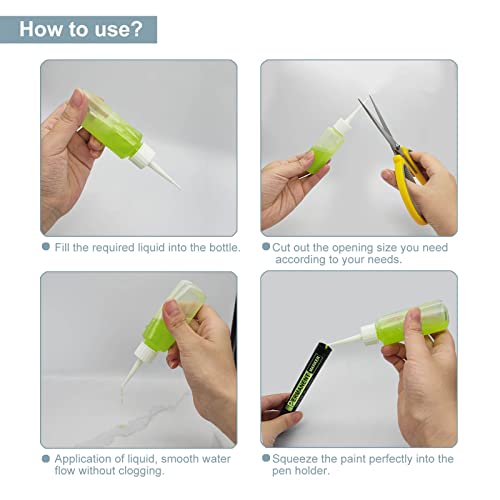 6-Pack 50ml Squeeze Applicator Bottles with Fine Tips